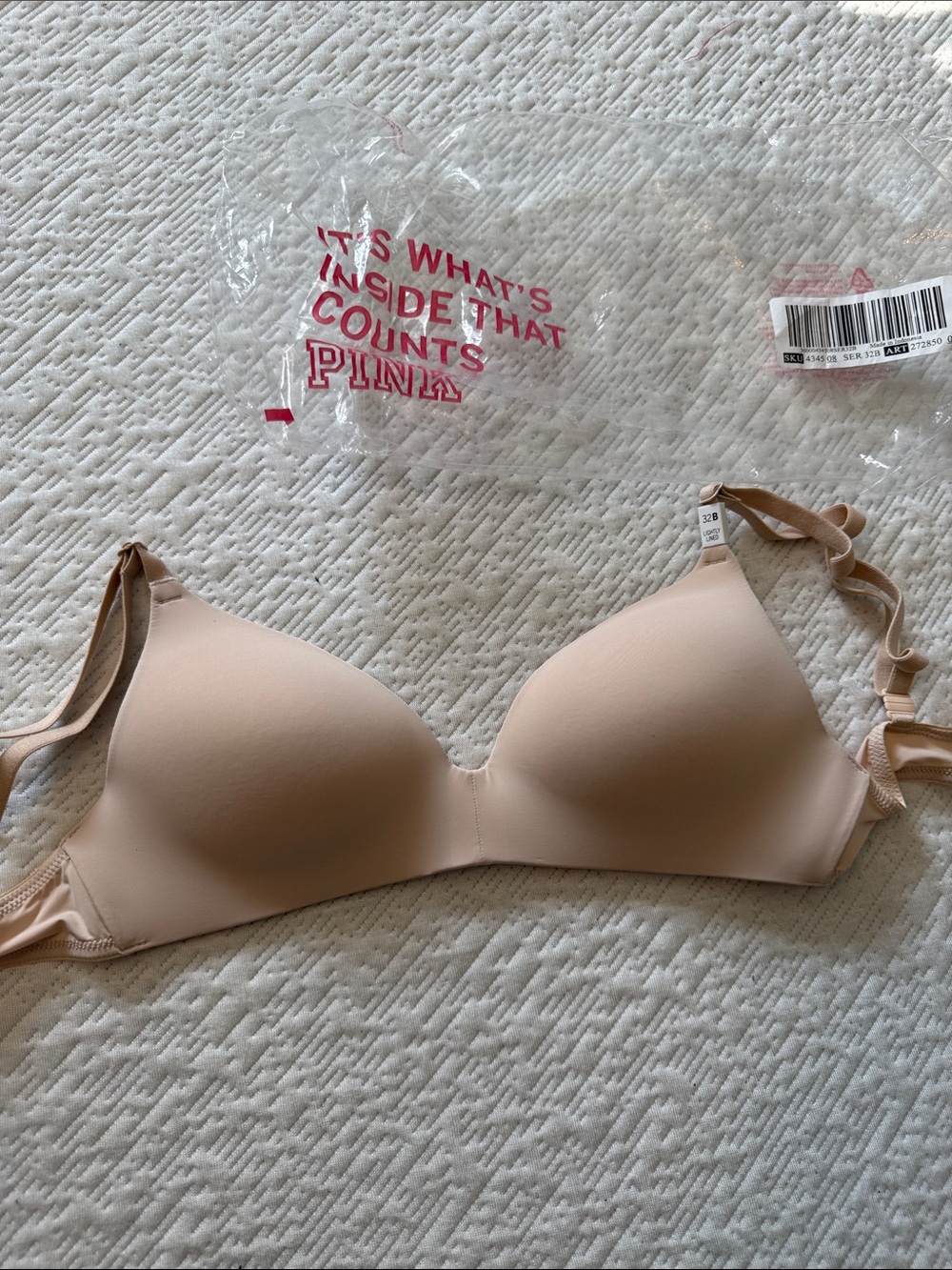 PINK Victoria's Secret Lightly lined Nude Bra 32B NWT